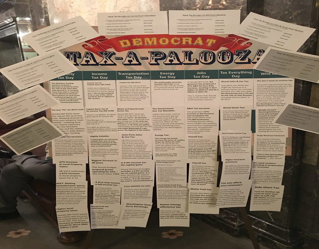 Taxapalooza 2019 – Majority Democrats in the State Legislature seemed determined to raise taxes from day one of the 2019 legislative session